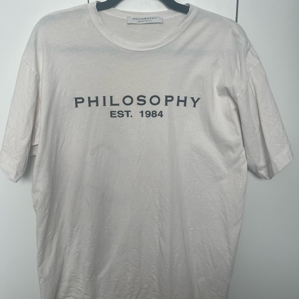 Philosophy di Lorenzo Serafini Logo Cream/Off White T-Shirt Women’s Size Large